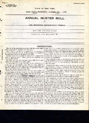 Annual muster roll of 1st Battalion Headquarters Company