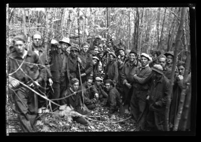 CCC Boys Fighting Forest Fires.  CCC Boy Resting After Fighting Fire