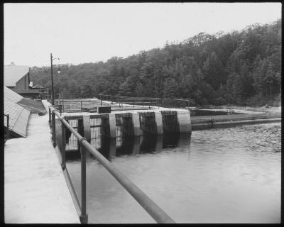 Paper Making: Power Dam of Schroon River Pulp and Paper Company from Above