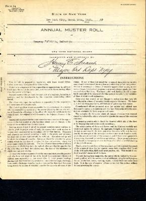 Annual Muster Roll of Company B, 369th Infantry