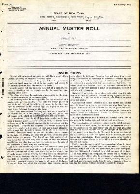 Annual Muster Roll of Company B, 369th Infantry