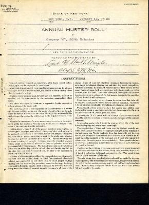 Annual Muster Roll of Company C, 369th Infantry