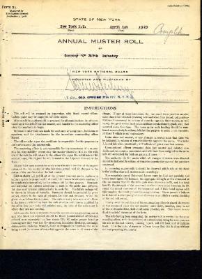 Annual Muster Roll of Company C, 369th Infantry