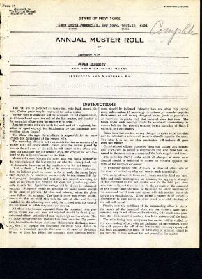 Annual Muster Roll of Company C, 369th Infantry