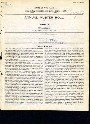 Annual Muster Roll of Company C, 369th Infantry