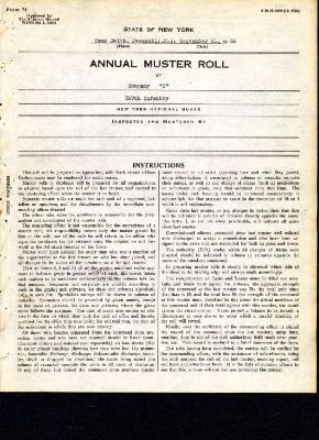 Annual Muster Roll of Company C, 369th Infantry