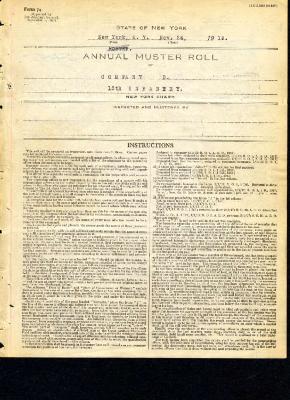 Annual Muster Roll of Company D, 15th Infantry