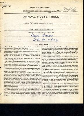 Annual Muster Roll of Company D, 369th Infantry