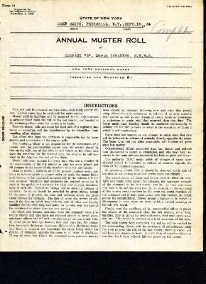 Annual Muster Roll of Company D, 369th Infantry