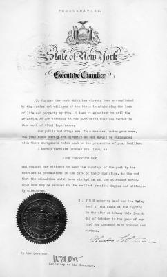 World War I - Fire Prevention Proclamation