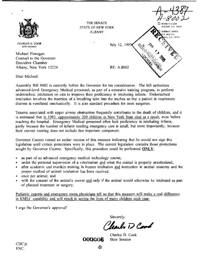 NYS Bill and Veto Jackets: 1995, Chapter 542