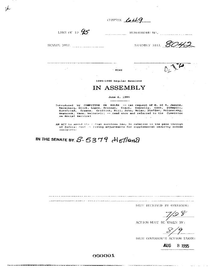 NYS Bill and Veto Jackets: 1995 Chapter 649
