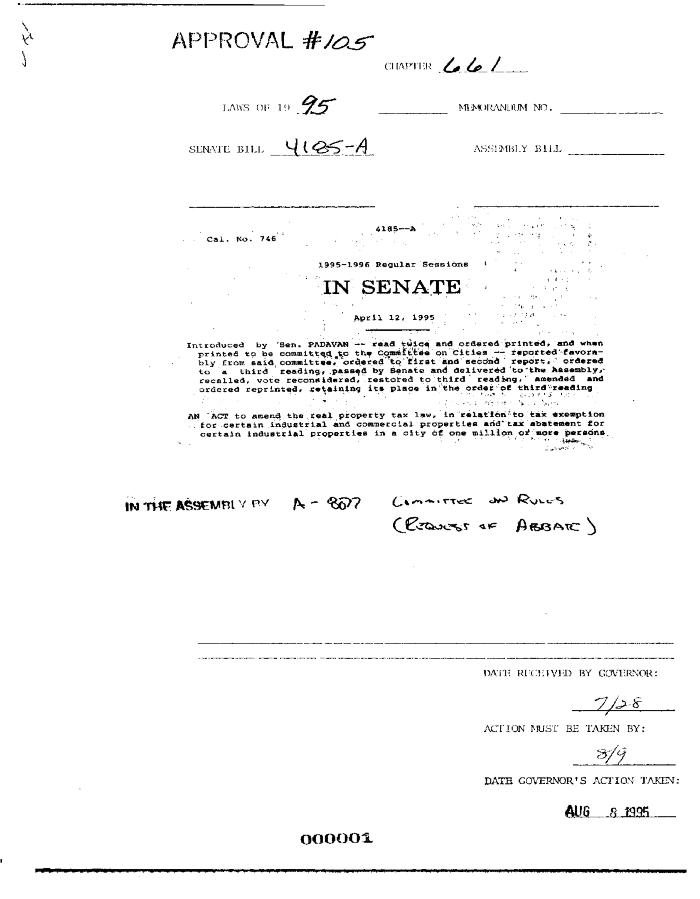 NYS Bill and Veto Jackets: 1995, Chapter 661