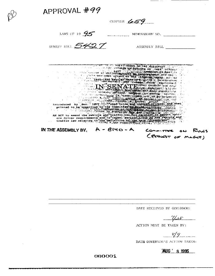 NYS Bill and Veto Jackets: 1995, Chapter 659