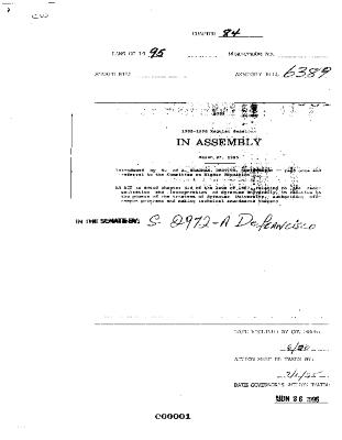 NYS Bill and Veto Jackets: 1995, Chapter 84