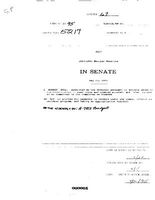 NYS Bill and Veto Jackets: 1995, Chapter 67