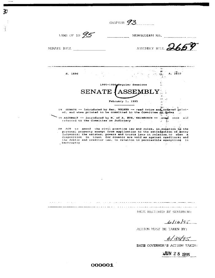 NYS Bill and Veto Jackets: 1995, Chapter 93