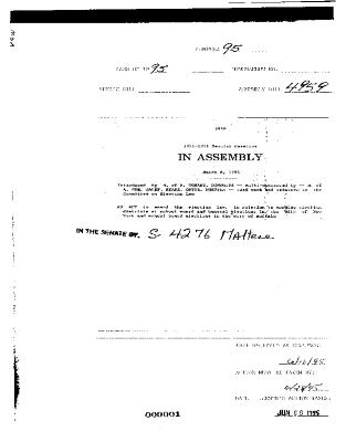 NYS Bill and Veto Jackets: 1995, Chapter 95