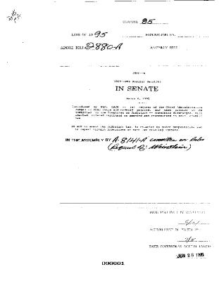 NYS Bill and Veto Jackets: 1995, Chapter 85