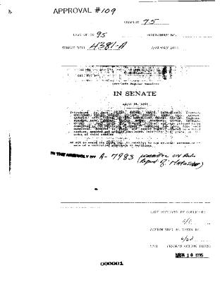 NYS Bill and Veto Jackets: 1995, Chapter 75