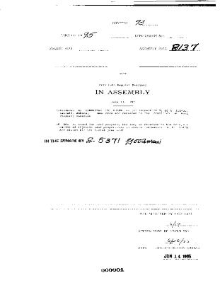 NYS Bill and Veto Jackets: 1995, Chapter 73