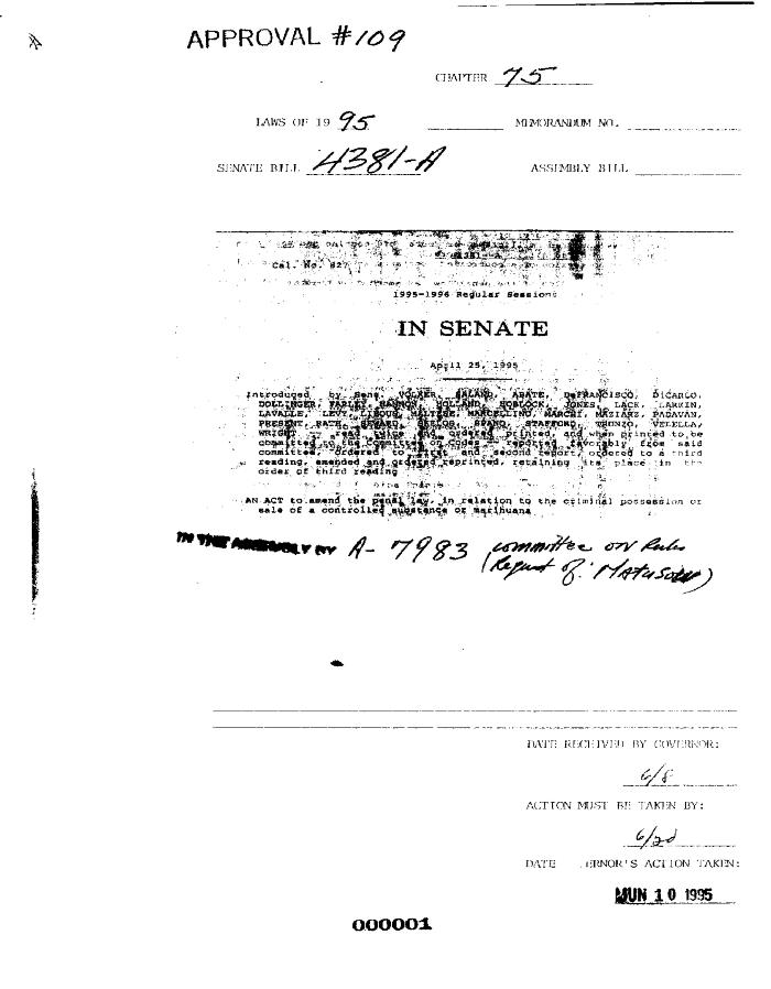 NYS Bill and Veto Jackets: 1995, Chapter 75