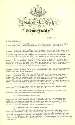 Governor's message to Legislature, April 8, 1968