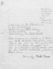 Letter from young boy to Commission