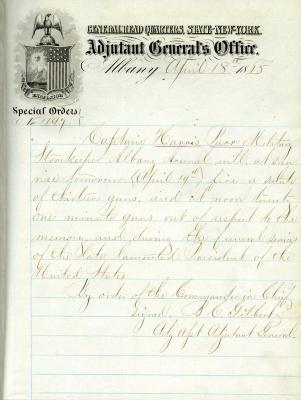 Adjutant General, Special Order No. 197