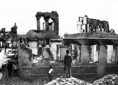 Near View of Ruined Houses Destroyed in Massacre of Armenians by the Turks