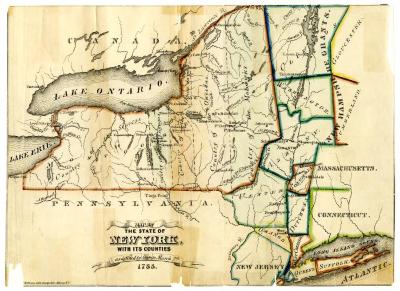 Map of the State of New York with its Counties as defined by statute, March 7, 1788