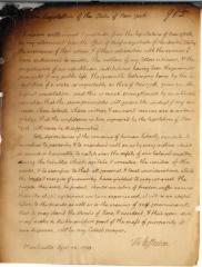 Letter from Thomas Jefferson to the NYS Legislature