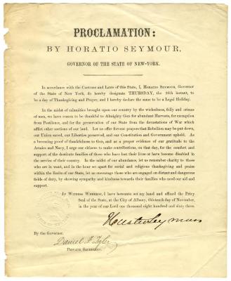 Proclamation by Horatio Seymour