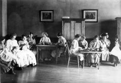 Mental Health Custodial Facilities. Women Embroidering