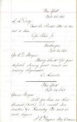 [Transcript, Telegram from Abraham Lincoln to Governor Morgan, 1861]