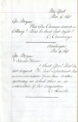 [Transcript, Telegram from Abraham Lincoln to Governor Morgan and Senator Harris]