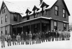 Mental Health Custodial Facilities. Men Lined Up