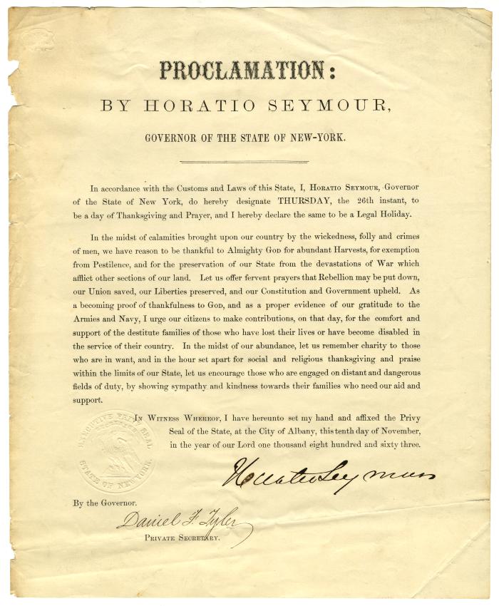 Proclamation by Horatio Seymour