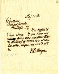 [Telegram from Governor Edwin D. Morgan to Abraham Lincoln]