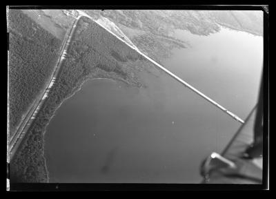 Aerial View Tomhannock Reservoir Looking for Fish Nets