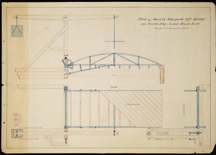 Plan of Swartz Tow-path lift Bridge over Pratts Slip, Lower Black Rock