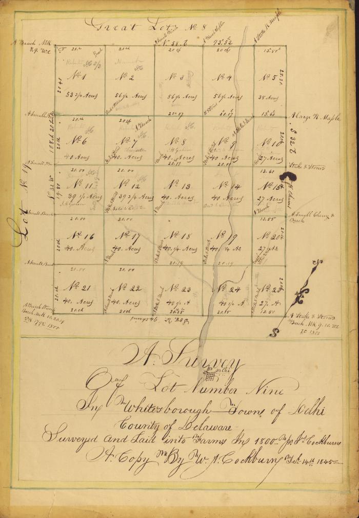 A Survey of Lot No. 9, Whitesborough, Town of Delhi, Delaware County