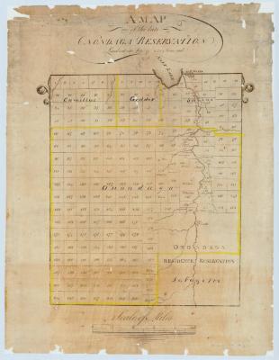 A map of the late Onondaga Reservation laid into lots of 250 acres each, 1795