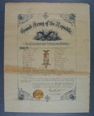 Grand Army of the Republic Post 333 Charter