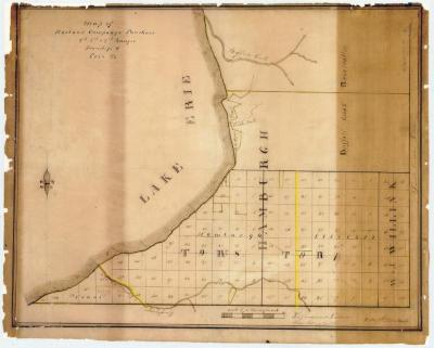 Map of the Holland Company’s purchase 7th, 8th, 9th Ranges, Township 9 (Buffalo Creek Reservation) Erie County, ca. 1800