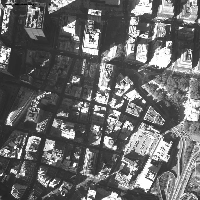 [Aerial photograph, flying northeast to southwest across lower Manhattan, 10/21/2001]