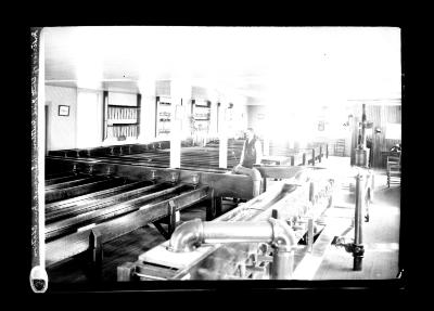 Interior of State Fish Hatchery at Saranac Inn Station