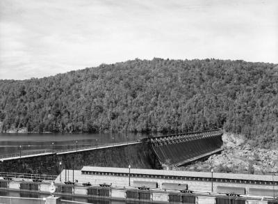 Spiers Falls Power Dam in Glens Falls, New York, 1938