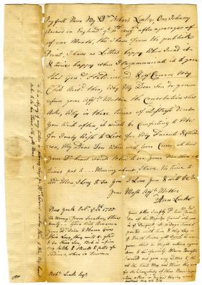 Letter from Ann Leake to Robert W. Leake, 1775