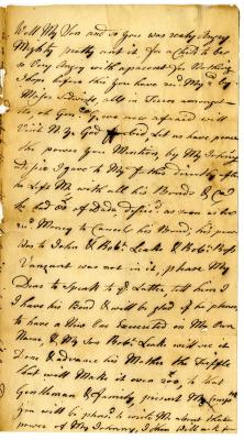 Letter from Ann Leake to Robert W. Leake, 1775